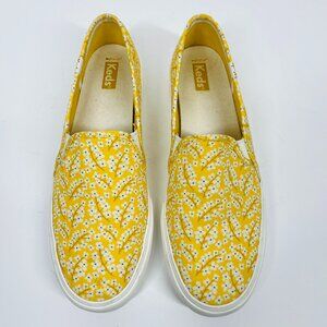 Keds Yellow Floral Slip-on Double Decker Sneaker, Sz. 11